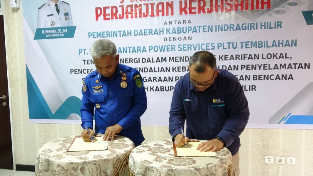 Pemkab Inhil dan PLN Nusantara Power Teken MoU Penguatan Kearifan Lokal dan Penanggulangan Bencana
