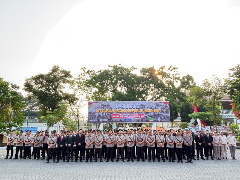 Upacara Hari Juang Polri 2026 di Polres Inhu Berlangsung Khidmat, Kapolres Jadi Inspektur Upacara