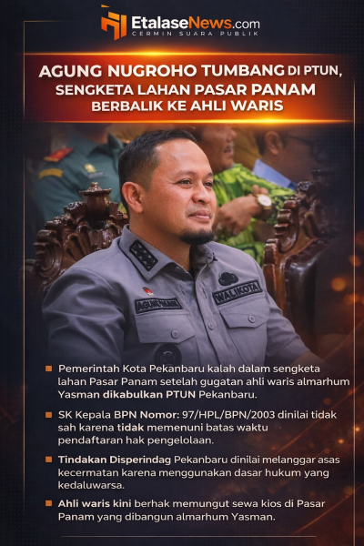 Agung Nugroho Tumbang di PTUN, Sengketa Lahan Pasar Panam Berbalik ke Ahli Waris