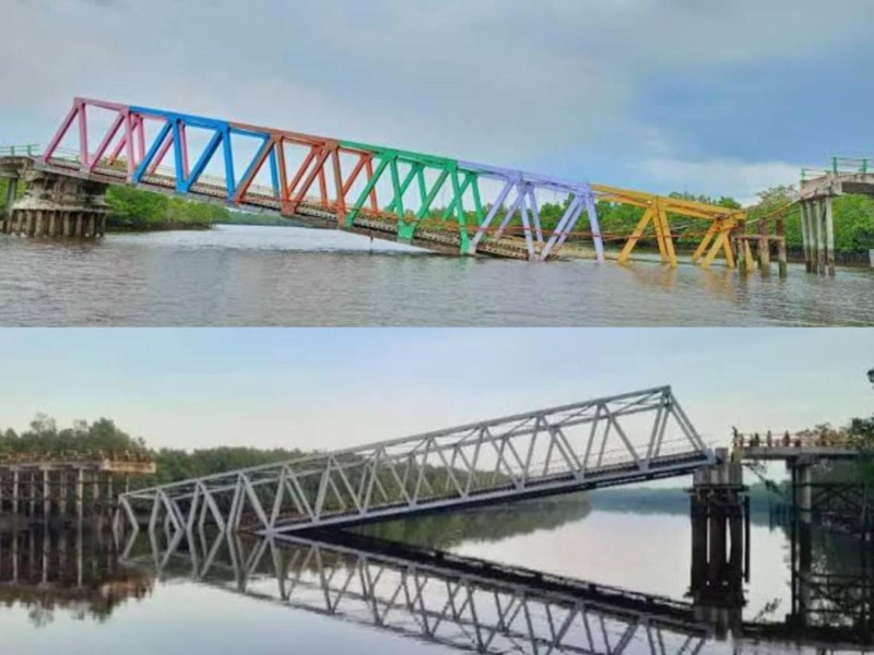 Dua Jembatan Ambruk di Meranti Dibangun Tahun Depan