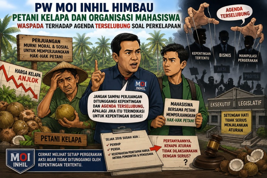PW MOI Inhil Himbau Petani Kelapa dan Organisasi Mahasiswa Waspada terhadap Agenda Terselebung soal Perkelapaan
