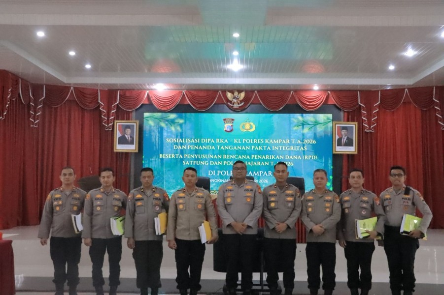 Polres Kampar Gelar Sosialisasi DIPA 2026, Tandatangani Pakta Integritas, Kapolres: 'Komitmen Bersama Wujudkan Polri yang Presisi'!
