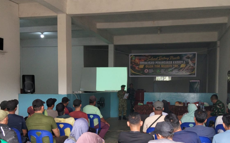 Tim Mabes TNI Edukasi 45 Pekerja PT Pelintung Jaya Bersama Cegah Karhutla