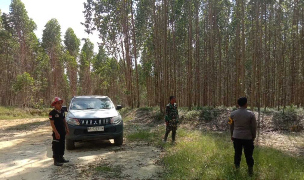 Babinsa Serma Sri Wahyudi Laksanakan Patroli Karhutla di Lubuk Jering, Sungai Mandau