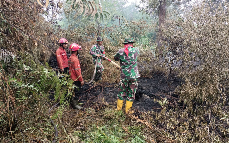 Babinsa Sei Geniot Sampaikan Upaya Penanganan Karhutla kepada Warga