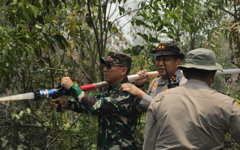 Dandim 0320 Dumai Dampingi Kapolda Riau Tinjau Karhutla, Perkuat Sinergi TNI-Polri di Lapangan