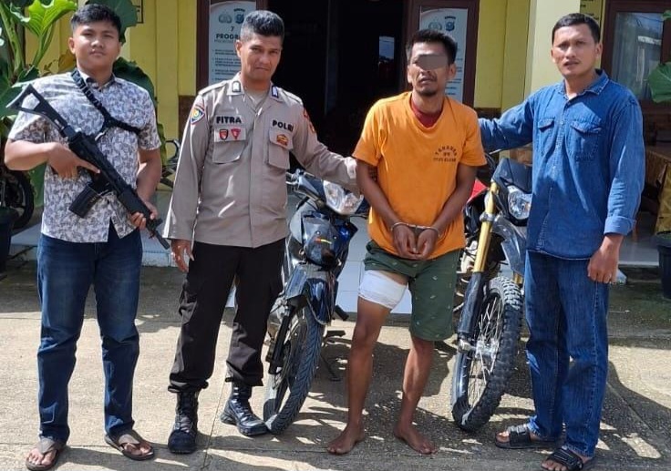 Dikejar Sampai Ke Rohil, dan Melawan Saat Ditangkap, Maling Motor Ini di Dor Polisi