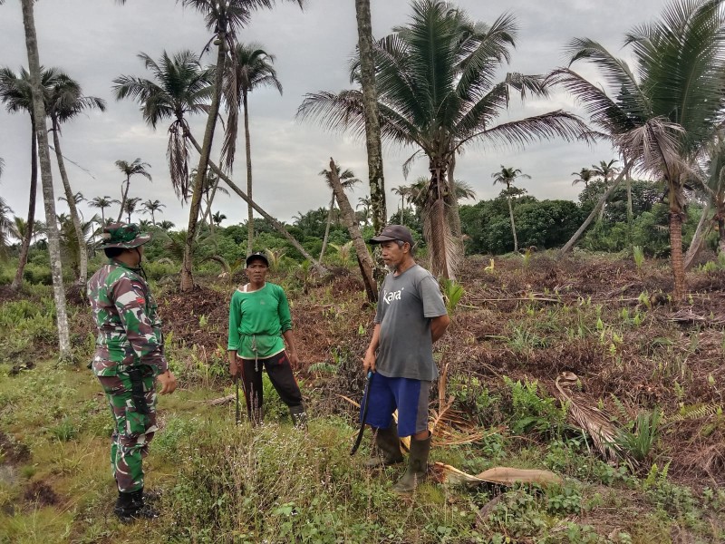 Patroli Karhutla, Babinsa Koramil 06/Kateman Imbau Tidak Membakar di Lahan Saat Musim Kemarau