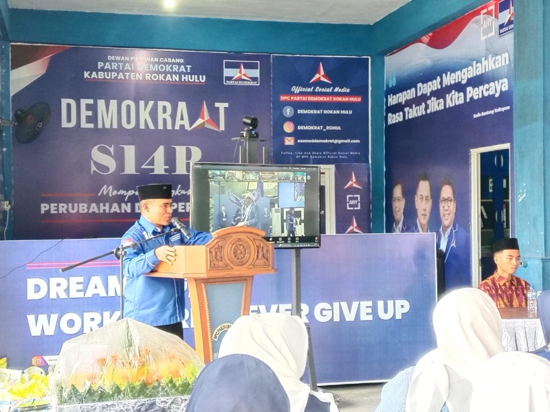 Solid dan Peduli, Demokrat Rohul Rayakan HUT ke-24 dengan Santunan Anak Yatim