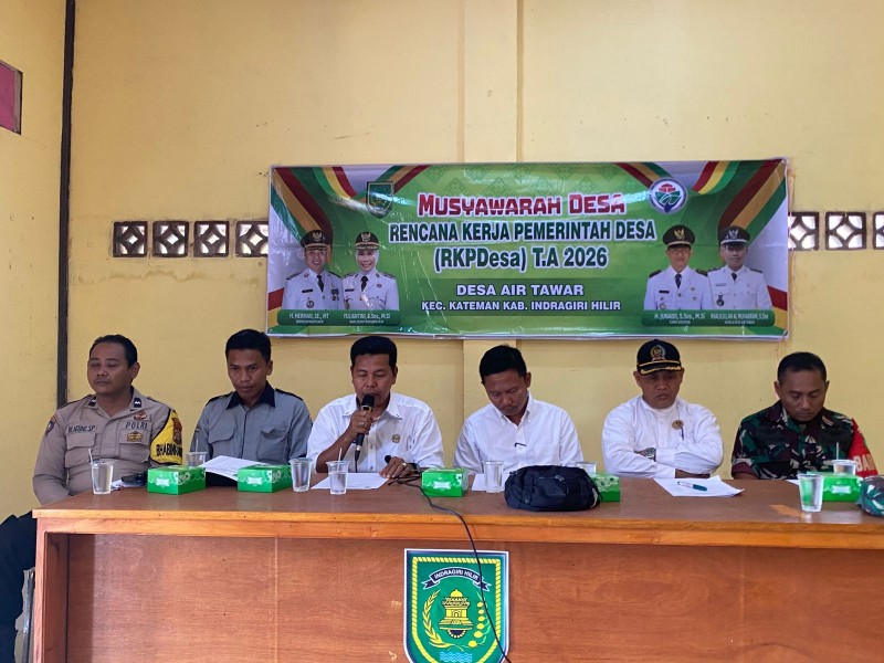 Babinsa Koramil 06/Kateman Hadiri Musyawarah Desa Penyusunan RKPDesa 2026 di Air Tawar