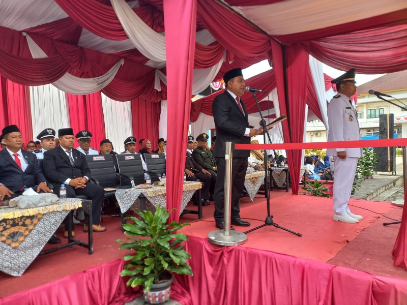 Danramil 04/Perawang Hadir Wakili Kodim Siak Pada Upacara HUT RI ke-80 di Kecamatan Tualang