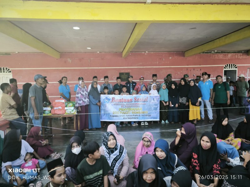 PSMTI Kateman Bersama PT Pulau Sambu Bagikan Bagikan Ratusan Paket Sembako