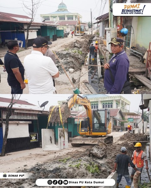 Tekan Risiko Banjir, Kadis PU Dumai Riau Satrya Tinjau Sejumlah Proyek Drainase
