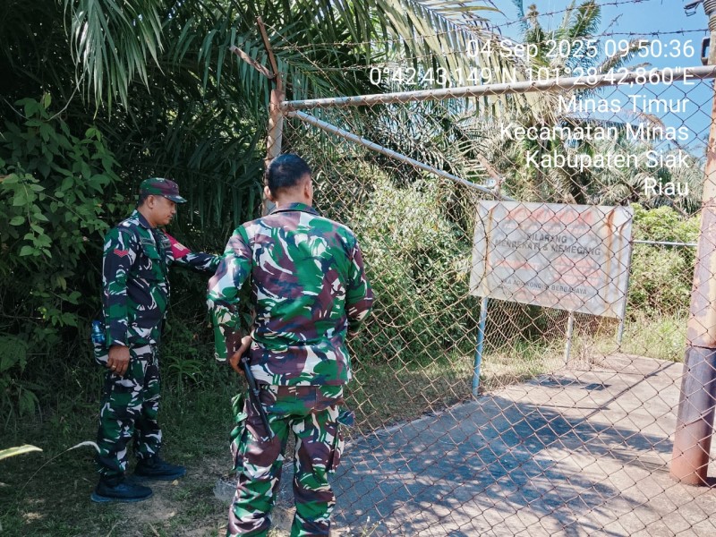 Babinsa Koramil 03/Minas Laksanakan Patroli Penguatan Binter SKK Migas di Area Minas Field
