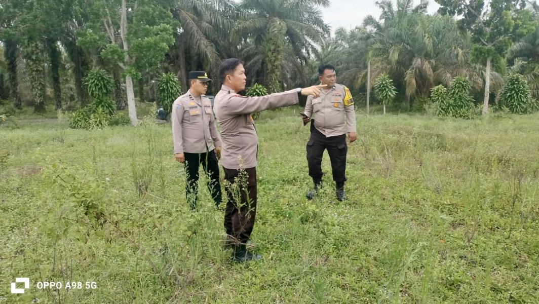 Polsek Minas Cek Calon Lahan Penanaman Jagung Kuartal II di Rantau Bertuah