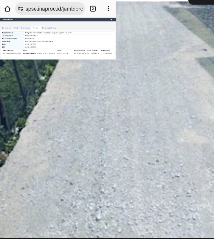 Baru Selesai Dibangun, Jalan PSU Batang Sangir Sudah Rusak, Warga Pertanyakan Kualitas dan Pengawasan