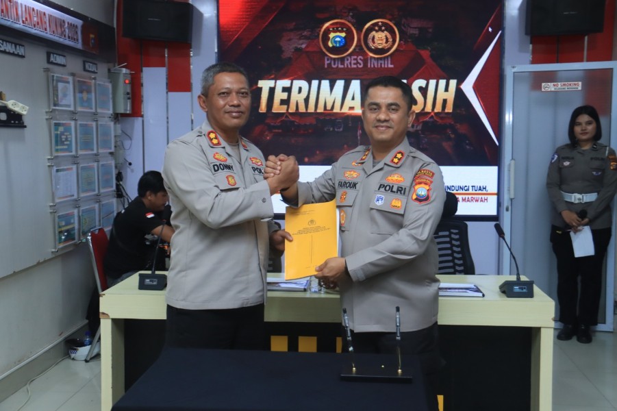AKBP Donny Eko Listianto Resmi Sambut Tongkat Komando Polres Inhil