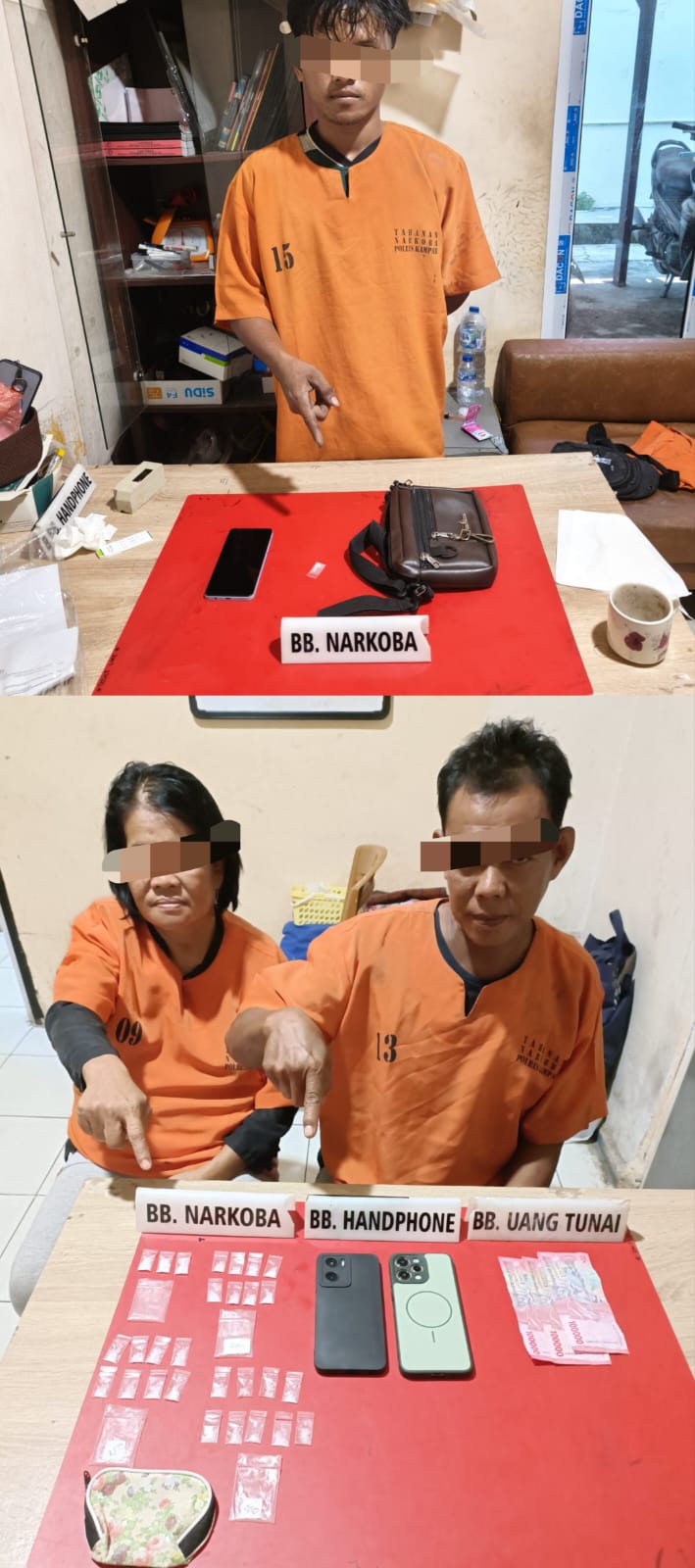 Polsek Tapung Tangkap Tiga Pelaku Narkoba di Desa Muara Mahat Baru