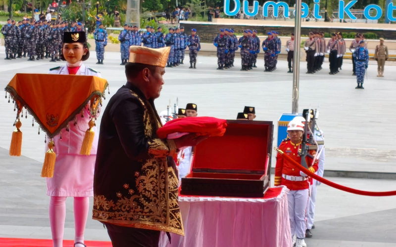 Bersama Pemko Dumai, Pelindo Dumai Hadiri Upacara Penarikan dan Penurunan Bendera