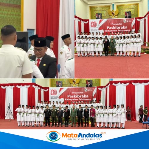 Pengukuhan Paskibraka 2025, Bupati Pelalawan Titip Pesan Semangat Kebangsaan