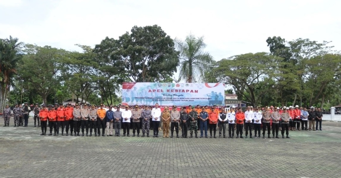 Bupati Asmar Pimpin Apel Kesiapsiagaan Tanggap Darurat Bencana Hidrometeorologi di Meranti