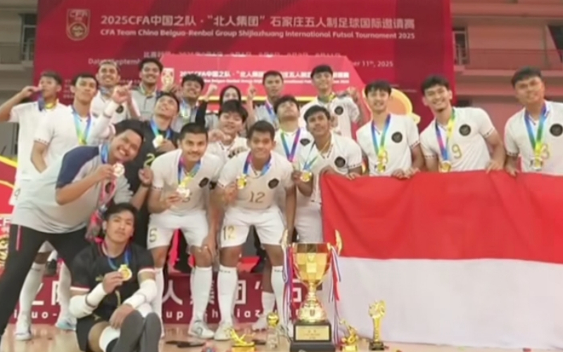 Timnas Futsal Indonesia Angkat Trofi CFA International 2025 Usai Kalahkan Denmark 4-2