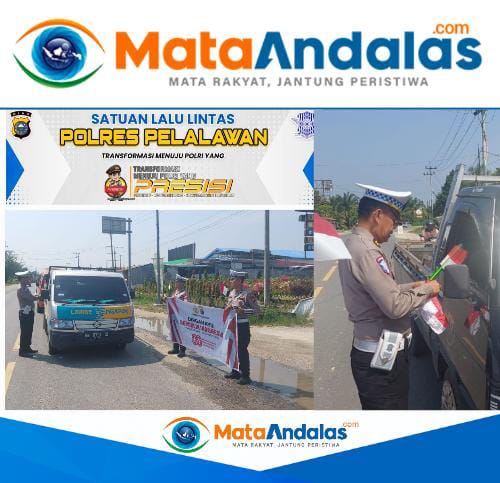 Merah Putih di Setiap Kendaraan, Pesan Nasionalisme dari Satlantas Pelalawan