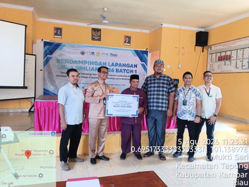 Dorong Kemajuan Desa, BRI Bangkinang Anugerahkan Apresiasi Desa BRILiaN 2026 kepada Mukti Sari dan Cinta Damai