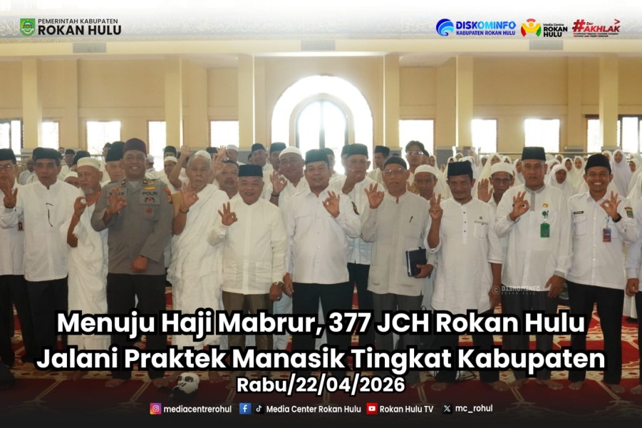 Menuju Haji Mabrur, 377 JCH Rokan Hulu Jalani Praktek Manasik Tingkat Kabupaten