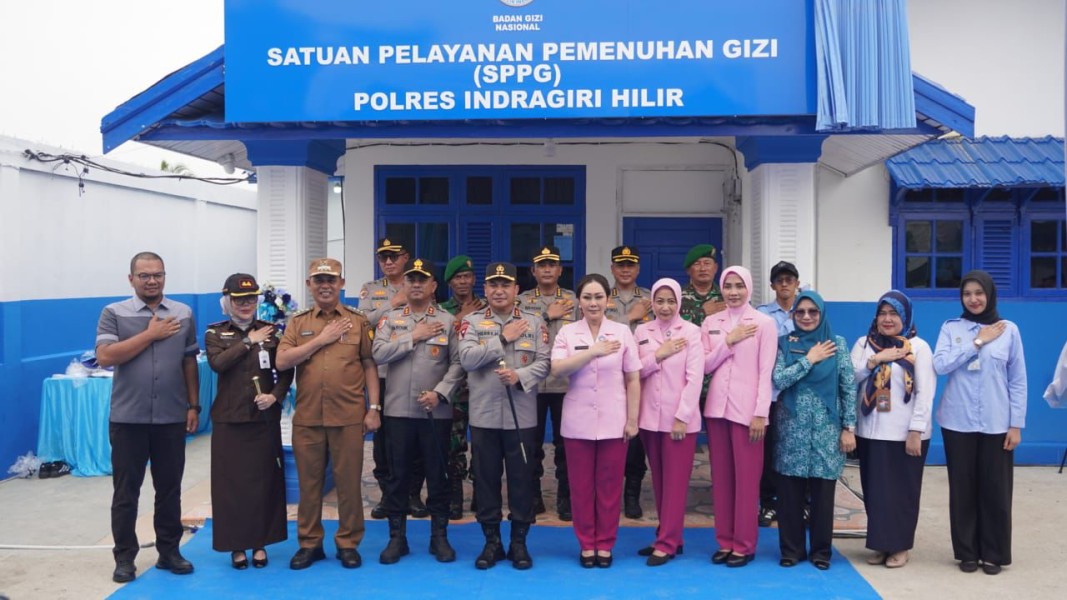 Perkuat Program Gizi dan Cegah Stunting, Kodim 0314/Inhil Dukung Launching Dapur SPPG Bhayangkari Polres Inhil