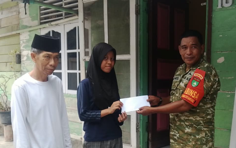 Wujud Kepedulian, Kodim 0320/Dumai Berikan Santunan kepada Anak Yatim dan Piatu