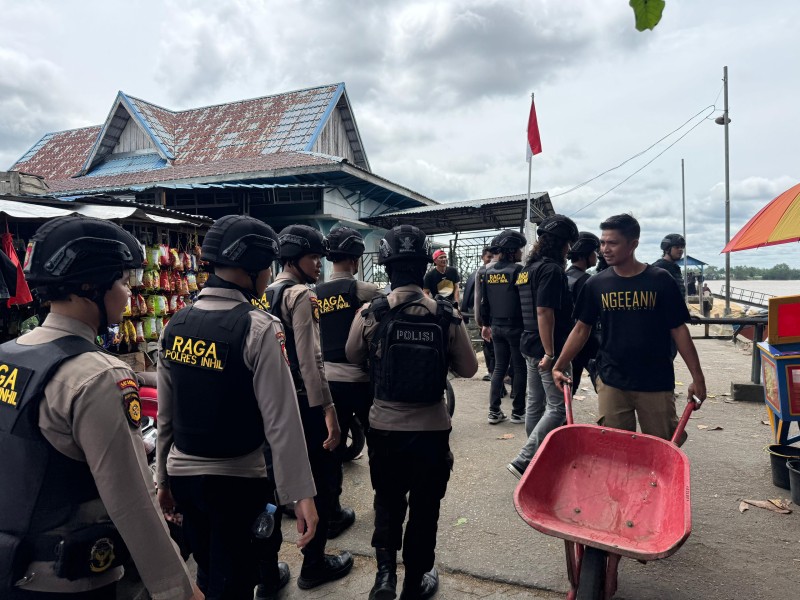Antisipasi Premanisme dan Geng Motor, Tim Raga Polres Inhil Gelar Patroli Skala Besar