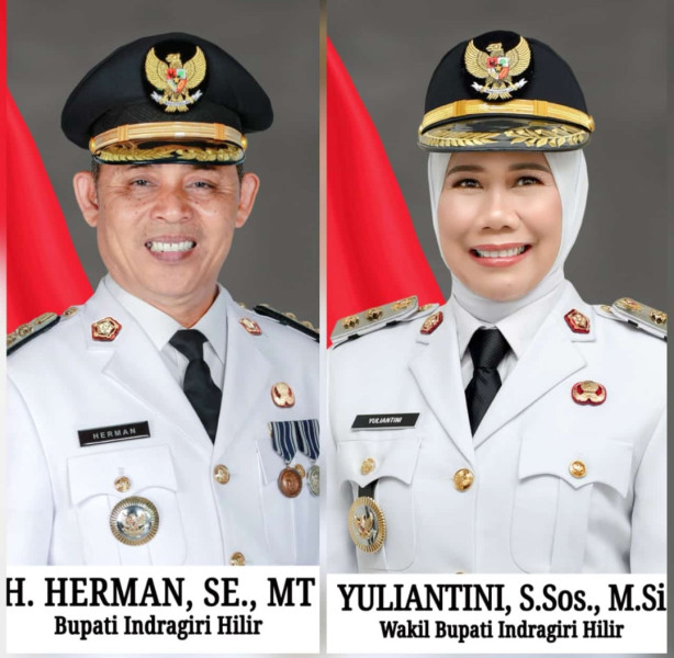 Herman-Yuliantin Resmi Dilantik sebagai Bupati dan Wakil Bupati Kabupaten Indragiri Hilir