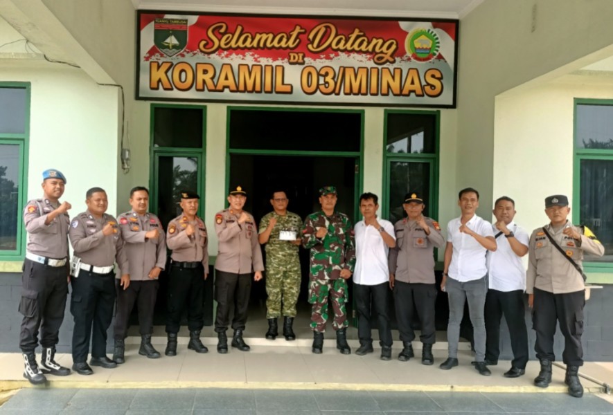 HUT Ke-81 TNI, Polsek Minas Sambangi Koramil 03/Minas Perkuat Sinergi TNI-Polri