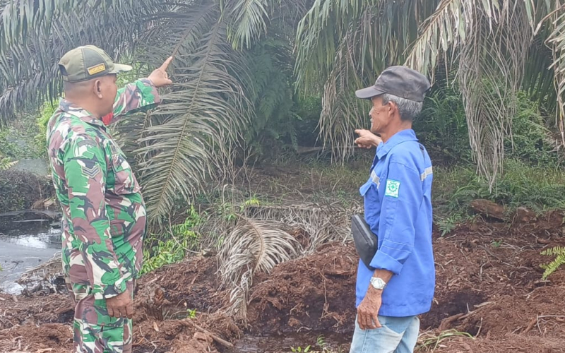 Babinsa Pelintung Gencarkan Patroli dan Sosialisasi Pencegahan Karhutla