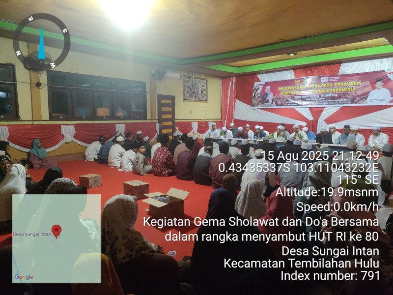 HUT RI ke-80, Pemdes Sungai Intan Gelar Sholawat dan Doa Bersama untuk Arwah Pahlwan
