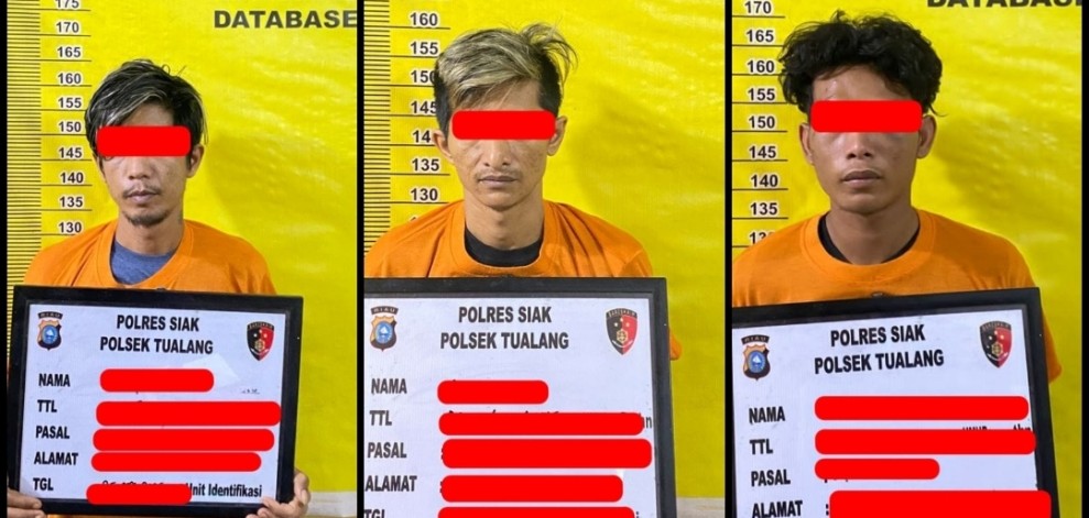 Drama Pelarian Penggelap Motor Berakhir! Polsek Tualang Ringkus Pelaku dan Dua Penadah, Satu Buron Masih Diburu