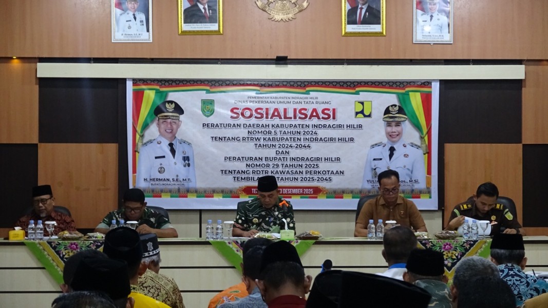 Bupati Inhil Resmikan Sosialisasi RTRW–RDTR, Tegaskan Kepastian Tata Ruang dan Perizinan