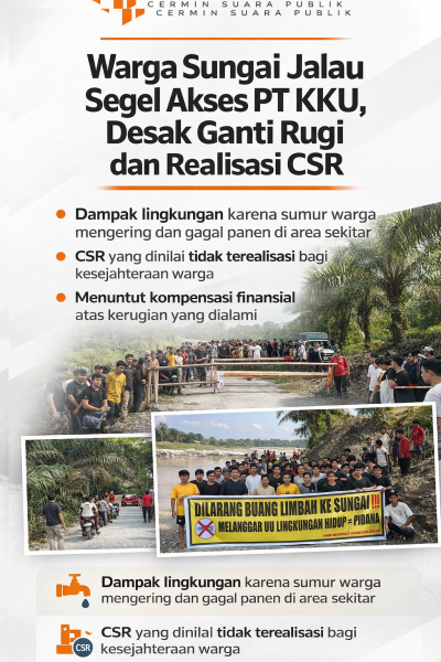 Warga Sungai Jalau Segel Akses PT KKU, Desak Ganti Rugi dan Realisasi CSR