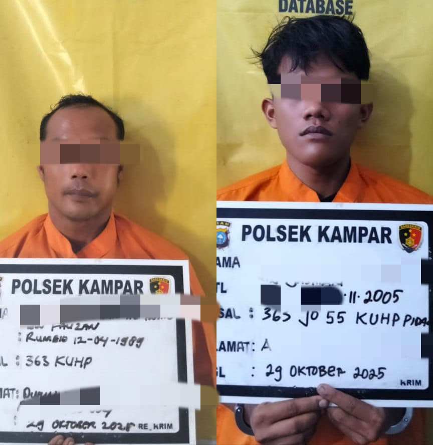 Polsek Kampar Tangkap Dua Pelaku Spesialis Pencurian Yang Meresahkan Masyarakat