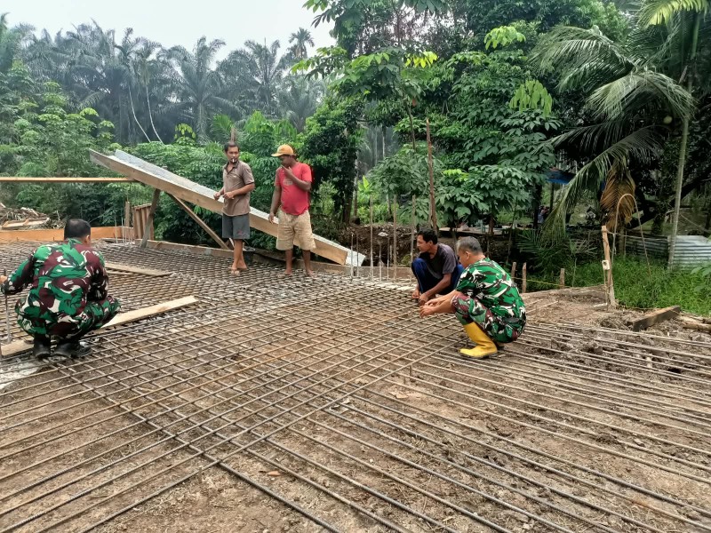 Pembangunan Jembatan Beton Tahap VII di Lubuk Gaung Berlanjut, Kodim 0320/Dumai Perkuat Akses Warga