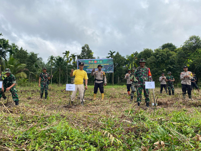 TMMD ke -123, Kodim 0314/Inhil Laksanakan Penanaman Pohon di Desa Mumpa