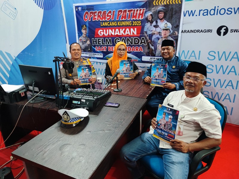 Keselamatan Rakyat Adalah Hukum Tertinggi, Polres Inhu Sosialisasi Safety Riding di Radio