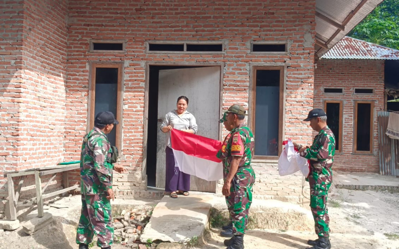 Tumbuhkan Nasionalisme, Kodim Dumai Gelar Imbauan dan Pembagian Bendera Merah Putih