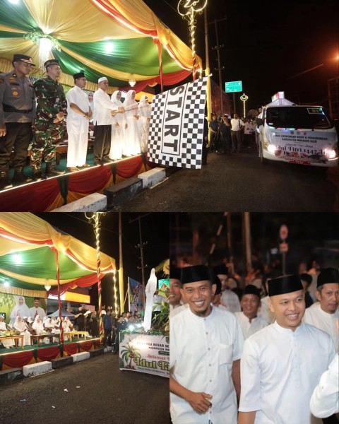 Sambut Hari Raya Idul Fitri 1447 Hijriyah Bupati Inhil H. Herman Lepas Pawai Takbir