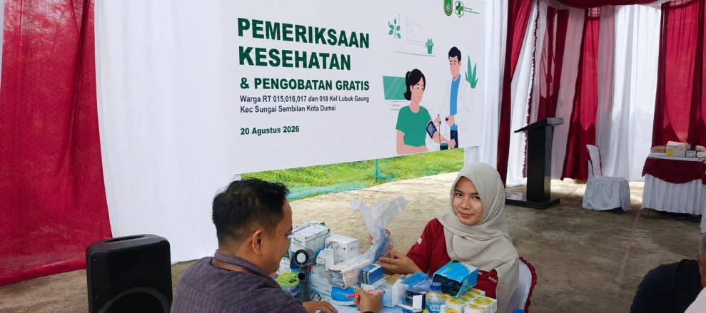 Apical Gelar Pengobatan Gratis di Lubuk Gaung, 60 Warga Dapat Layanan Kesehatan