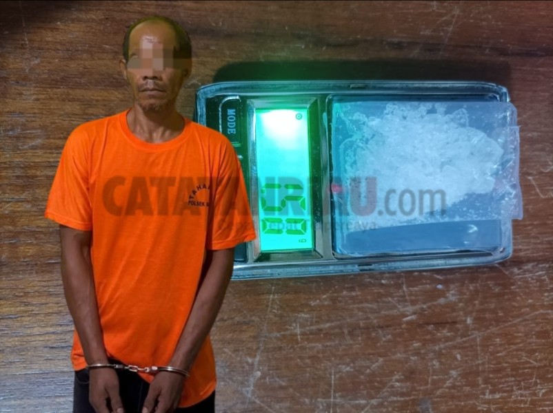 Polsek Minas Ringkus Kurir Shabu di Rumah Makan Kamal, Satu Paket Narkotika Diamankan