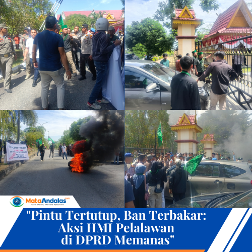 Pintu Tertutup, Ban Terbakar: Aksi HMI Pelalawan di DPRD Memanas