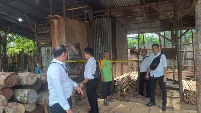 Polisi Bongkar Sawmill Ilegal di Kampar, Pelaku Kabur