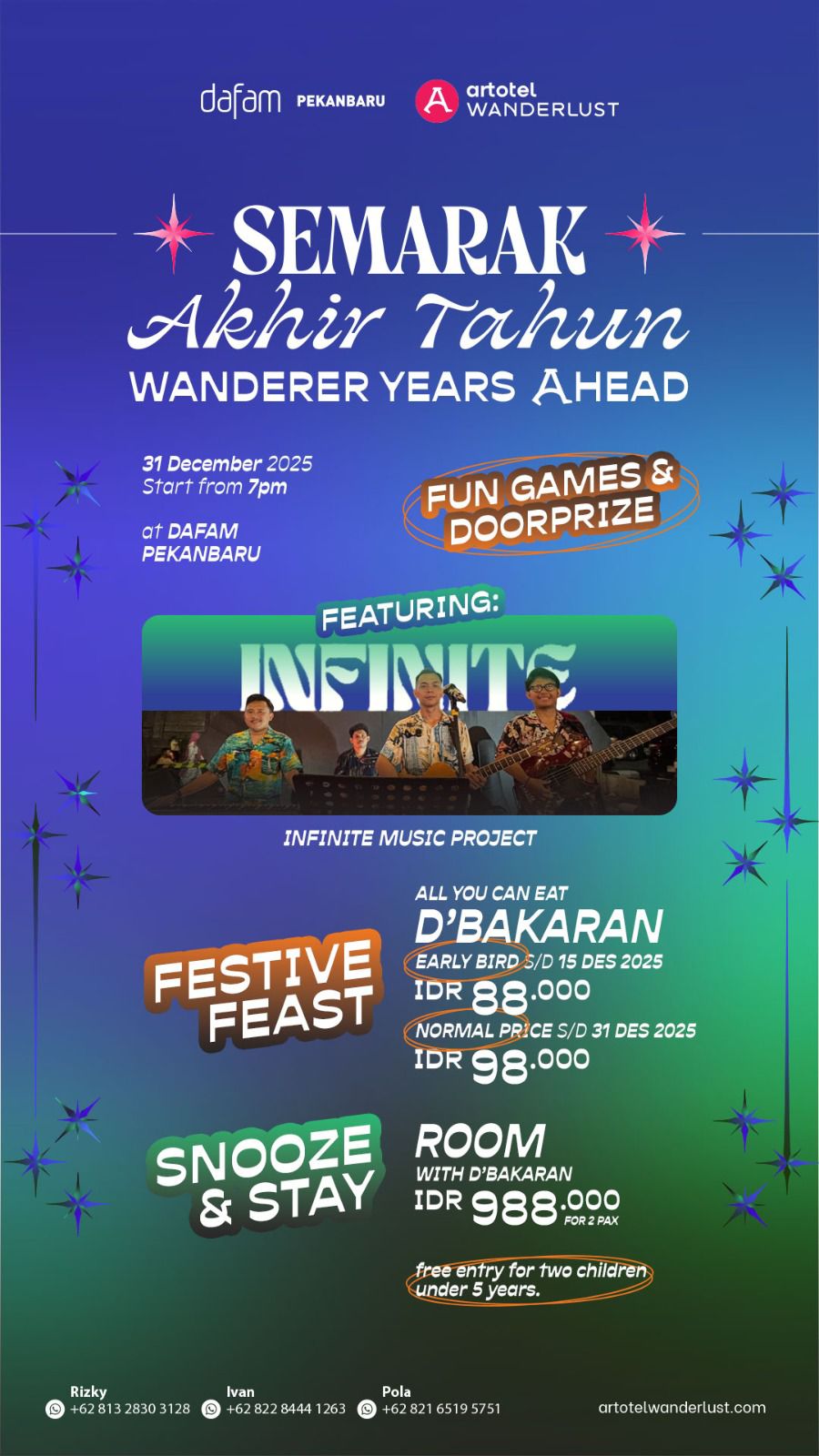 Perayaan Tahun Baru dengan Musik, Cita Rasa Indonesia, D’Bakaran All You Can Eat, dan Paket Menginap Spesial